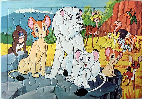 Jigsaw puzzle featuring characters from Kimba the White Lion.